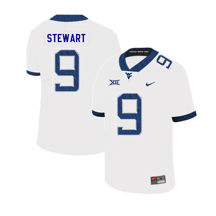 2019 Men #9 Jovanni Stewart West Virginia Mountaineers College Football Jerseys Sale-White - Click Image to Close